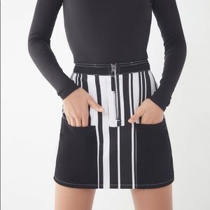 BDG Ruby Striped Zip-Front Skirt